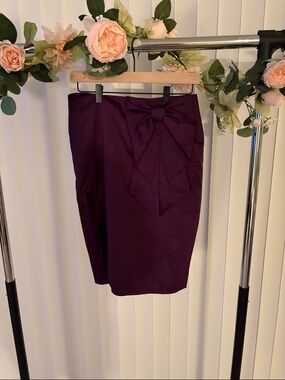 H&M Purple Bow-Accent Pencil Skirt - Women